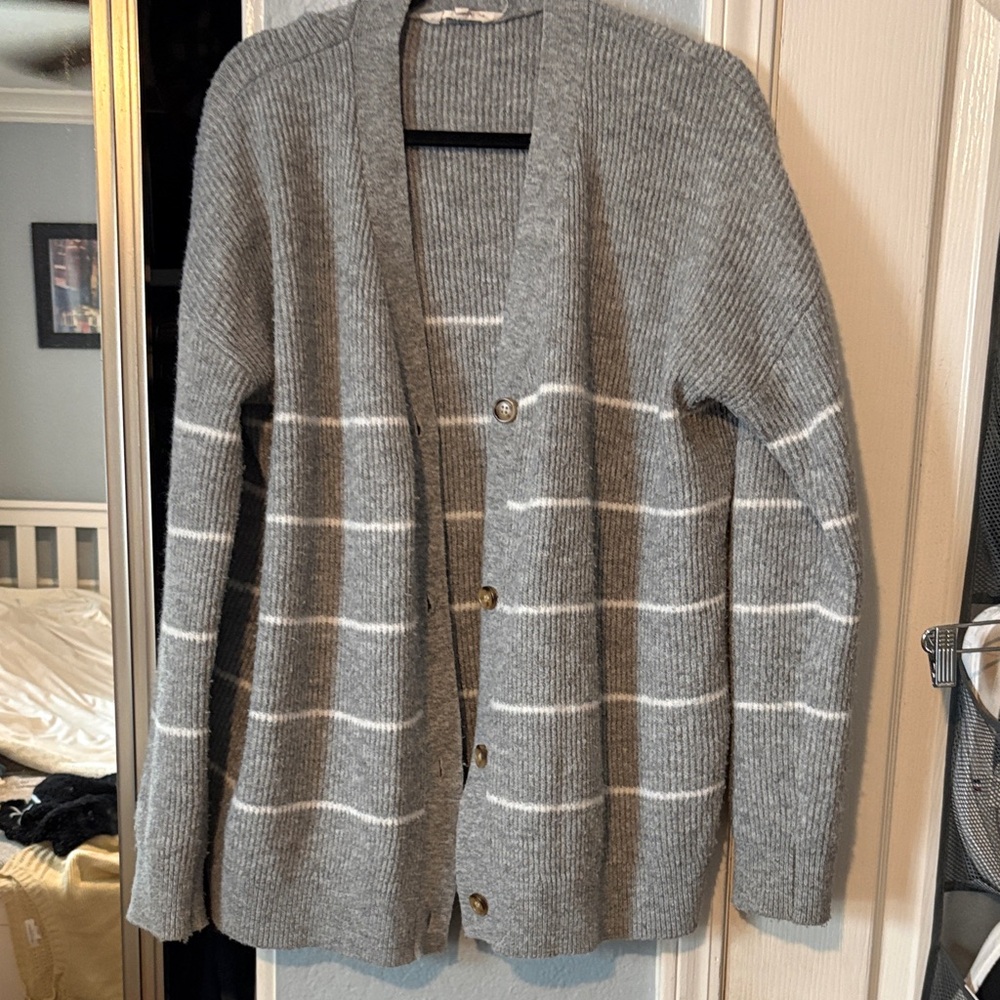 78 & Sunny Gray Striped Cardigan